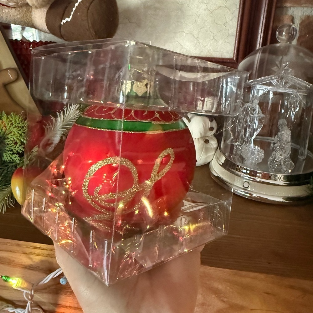 Festive XL Red and Green Holiday Ornament